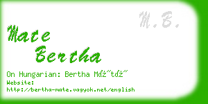 mate bertha business card